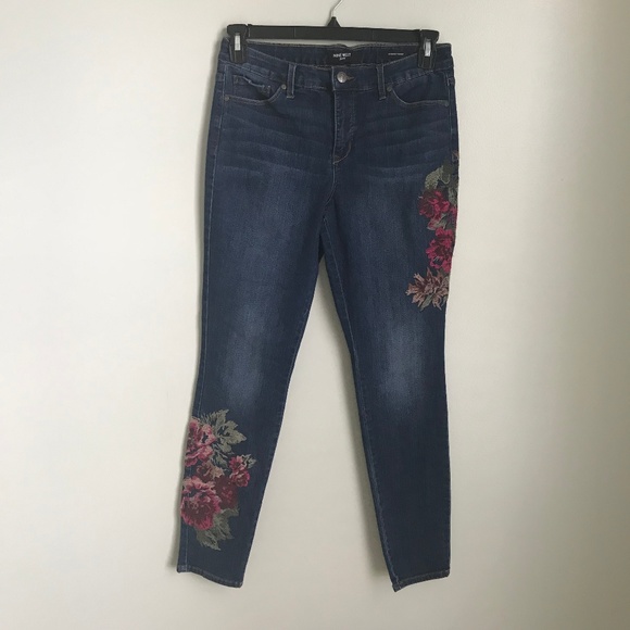 nine west embroidered jeans